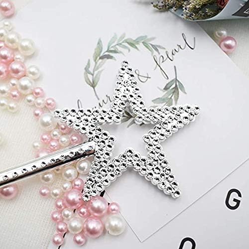 AKOAK Star Wand 13 Inches Silver Fairy Princess Angel Wand Luxury Party Wand