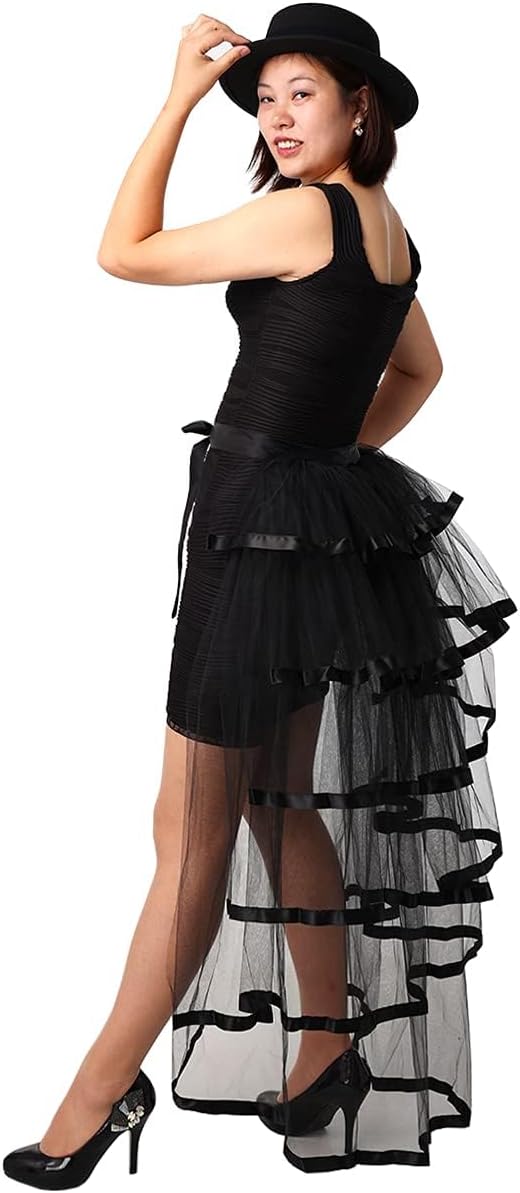 Steampunk Burlesque Bustle Skirt 6-Layer Tie-On Belt Tulle Tutu Over Skirt