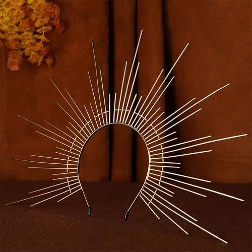Sun Goddess Halo Crown - Golden Light Renaissance Cosplay Headpiece