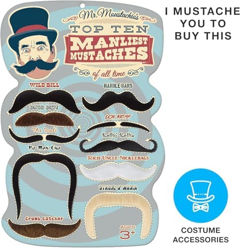 10 Face Mustaches The Perfect Assortment for Halloween costumes