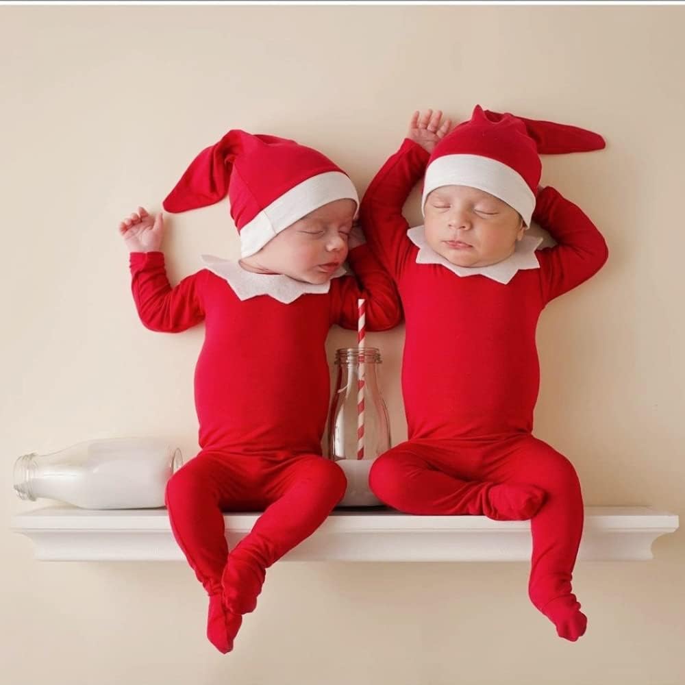 Newborn Photography Props Outfits Christmas Hat Leggings for Baby