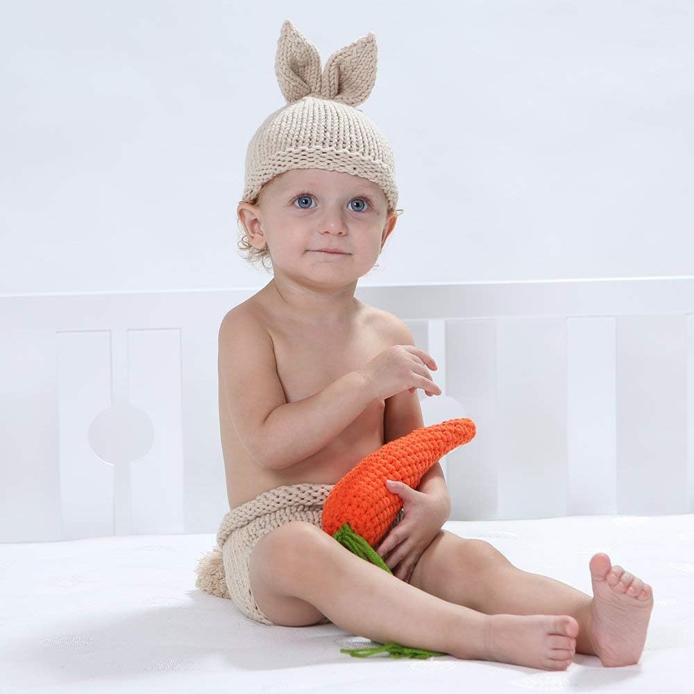 Newborn Baby Easter Bunny Photography Props Costume Set