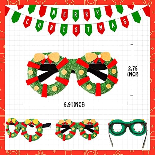 24 Christmas Eyeglasses festive Party Favors Christmas costume Cosplay props 16x9cm