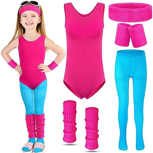Giegxin Kids 80s Workout Costume Halloween Accessory Set