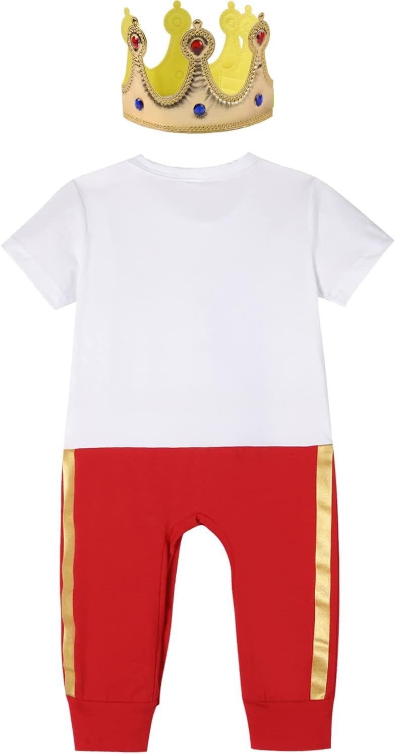 Baby Boy Prince Halloween Costume with Gold Crown