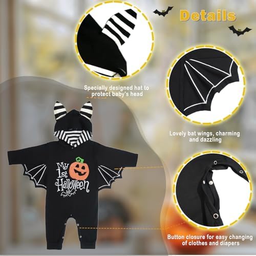 Comfortable Halloween Costumes for Newborns Cute Baby Bat Costume