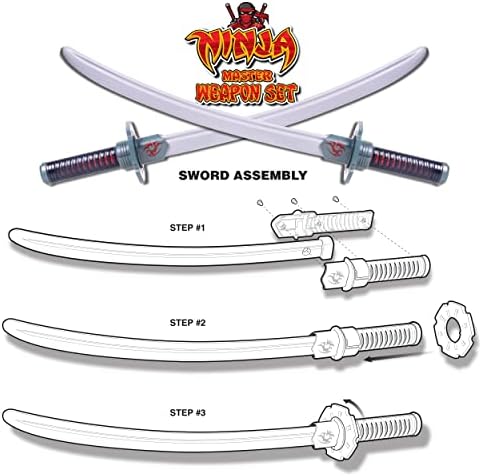 Ninja Kids costumeAccessories set - katanas sais and stars for Halloween toys