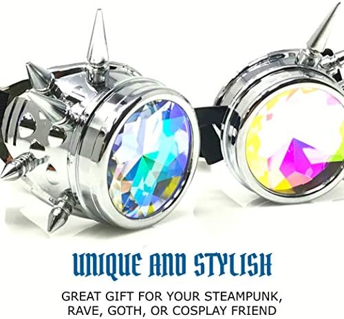 UMBRELLALABORATORY Crystal Rainbow Kaleidoscope Steampunk Goggles