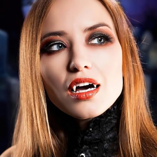 AUOCATTAIL Retractable Vampire Fangs Reusable Creepy Mask for Halloween Cosplay