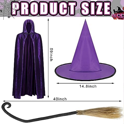Jiuguva Halloween Adult Costume Set - 3 Pieces witch Look