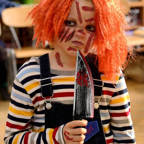 Btanadi Fake Knife Spooky Halloween Cosplay Setup with Fake Blood
