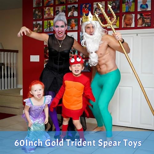 Amlisia 60Inch Gold Trident Plastic Trident King Neptune Costume Accessory