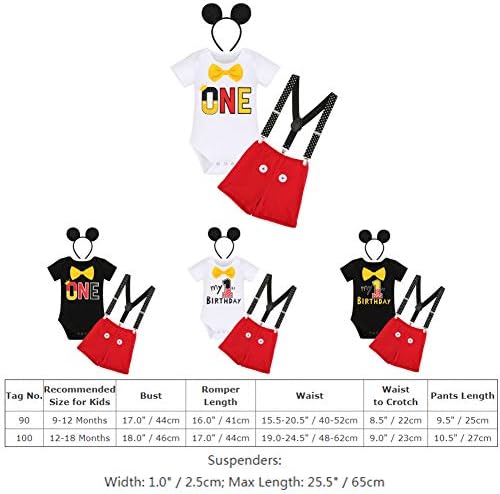 Imekis Baby Boys 1st Birthday Tuxedo Bowtie Romper Set