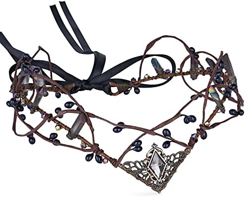 Dazzling Crystal Crown - Viking Headband with Elegant Design for Halloween Cosplay
