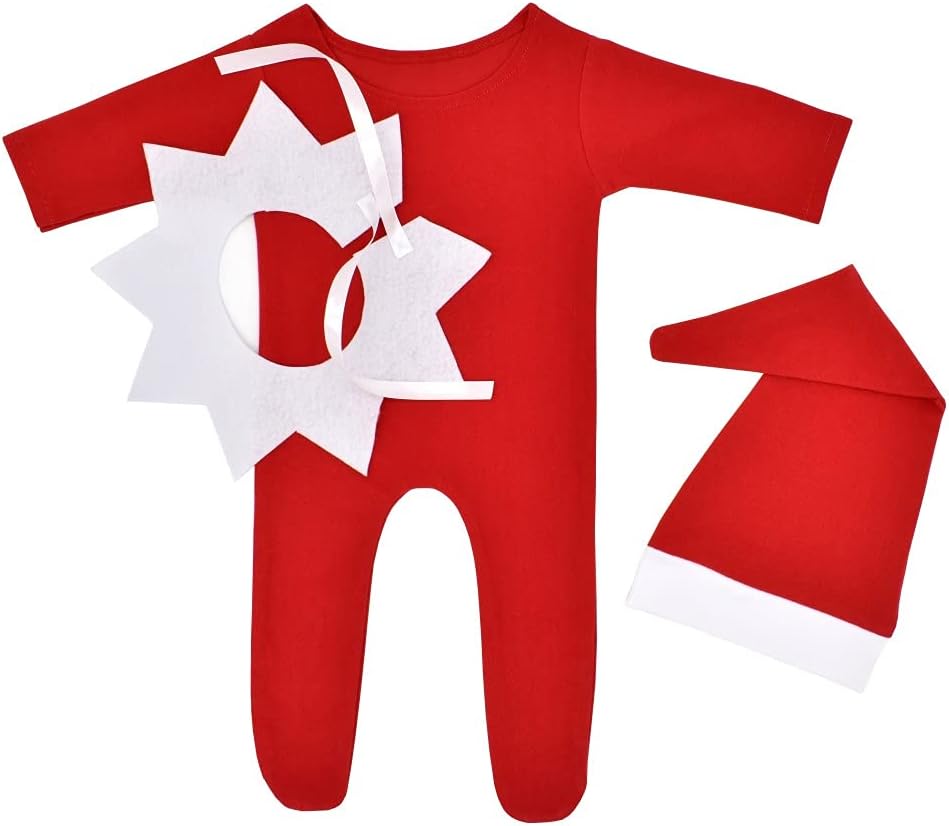 Newborn Photography Props Outfits Christmas Hat Leggings for Baby