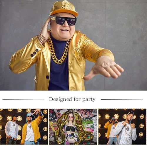 80s Hip Hop Costume Set for Men - Dollar Sign Money Chain