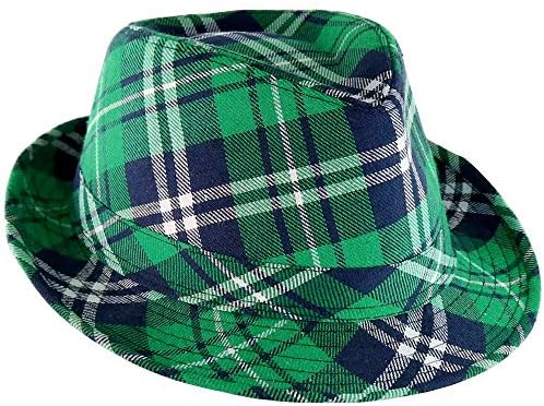 Skeleteen Irish Plaid Fedora - St Patricks Day Hat for Costumes