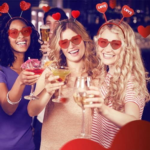 Valentines Day Heart sunglasses headbands set