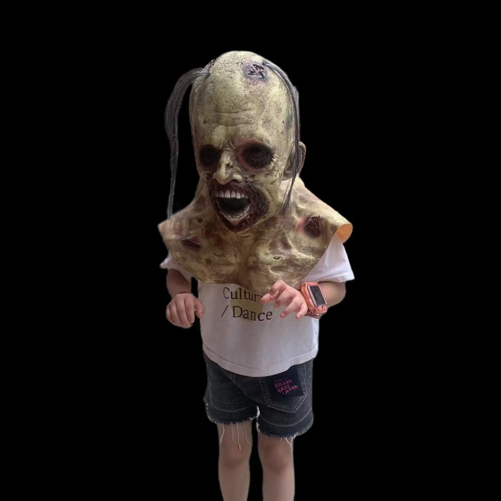 Soguer Creepy Zombie Head Toy Mask Latex Trick or Treat Adult Costume