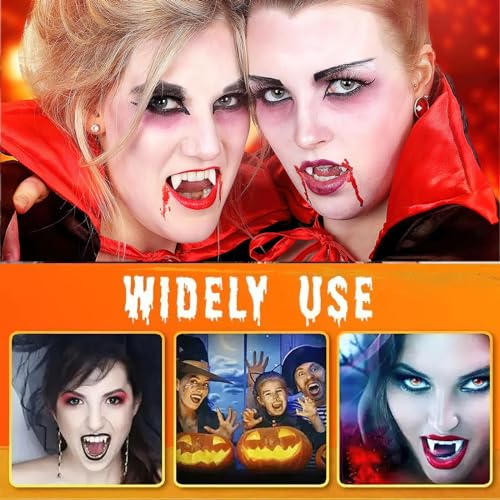 AUOCATTAIL Retractable Vampire Fangs Reusable Creepy Mask for Halloween Cosplay