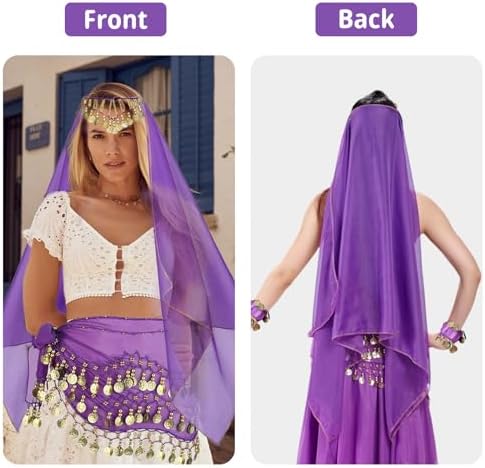 Belly Dance Outfit Set for Women - Chiffon Hip Scarf Gold Coins