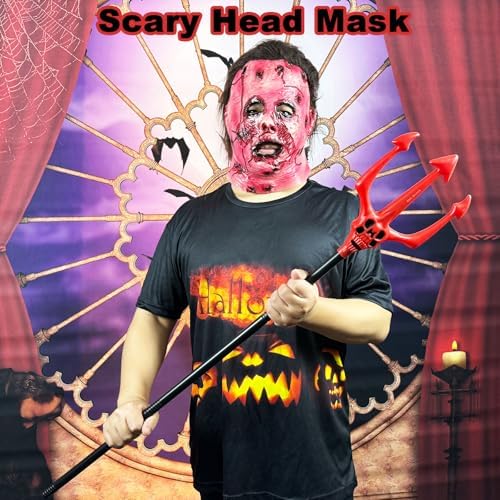 terrifying realistic red character mask