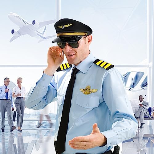 6-Piece Captain Pilot Costume Set