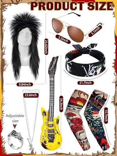 Mepase 9-Piece Rock Costume for Men