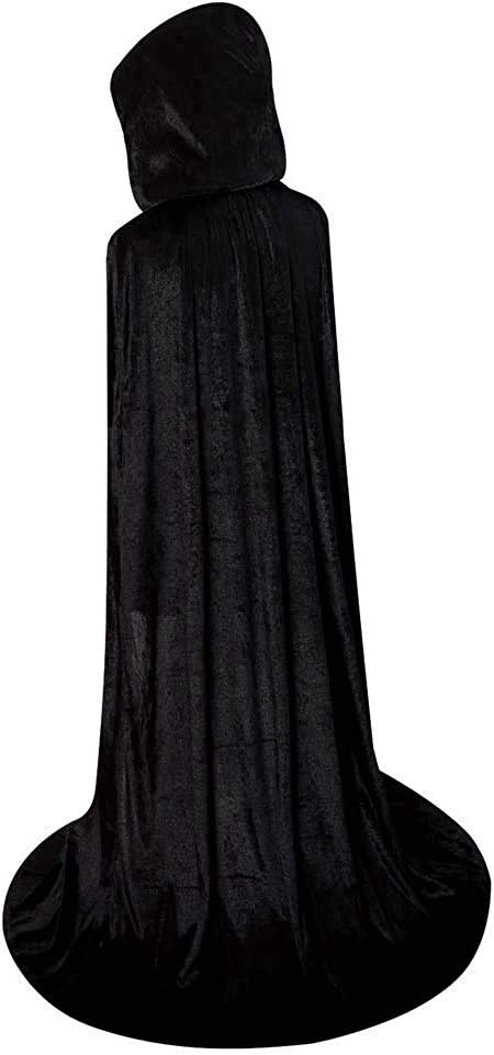 Full Length Halloween Robe Cloak Long Velvet Cape for Men Women