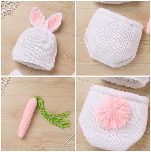 Easter Bunny Newborn Photography Set - crochet baby photoshoot costume for boys