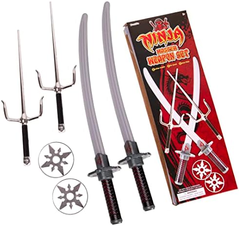 Ninja Kids costumeAccessories set - katanas sais and stars for Halloween toys