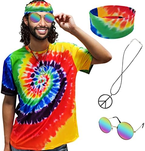 60s and 70s Hippie Costumes Set - Peace Necklace Party Accessories