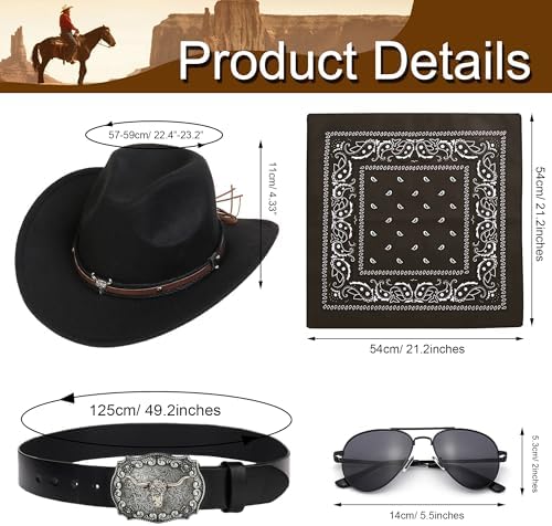 EIELO Western Cowboy Costume Set for Men Women