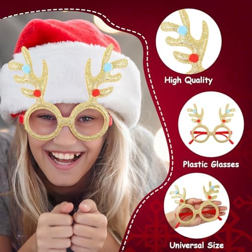 12pc Metal Christmas Glasses - Perfect for Parties