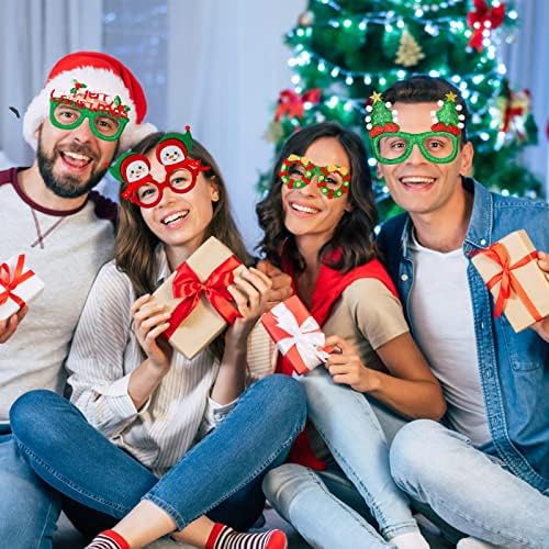 24 Christmas Eyeglasses festive Party Favors Christmas costume Cosplay props 16x9cm