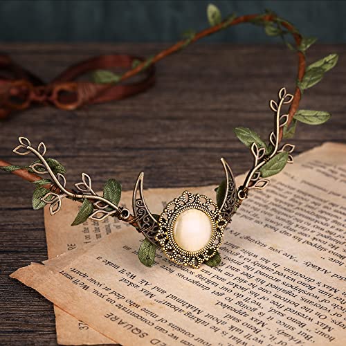 MOSTORY Moonwood Crown Headband -adjustableElegant woodland headband for womencosplay and special occasions
