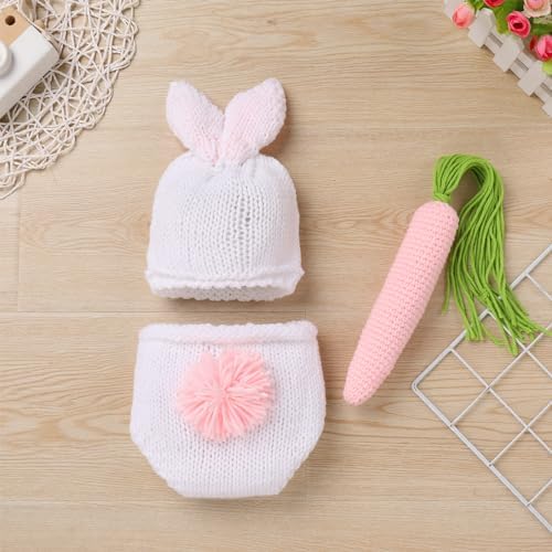 Easter Bunny Newborn Photography Set - crochet baby photoshoot costume for boys