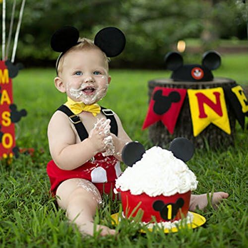 Baby Boys First Birthday Costume Set Y-Back Suspenders More