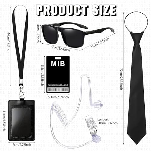 6PCS Spy Costume Set - Secret Agent Accessories