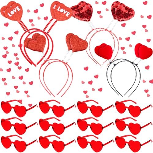 Valentines Day Heart sunglasses headbands set
