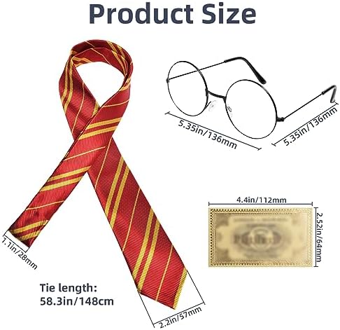 Halloween Wizard Tie Classical Tie with Glasses Costume Set