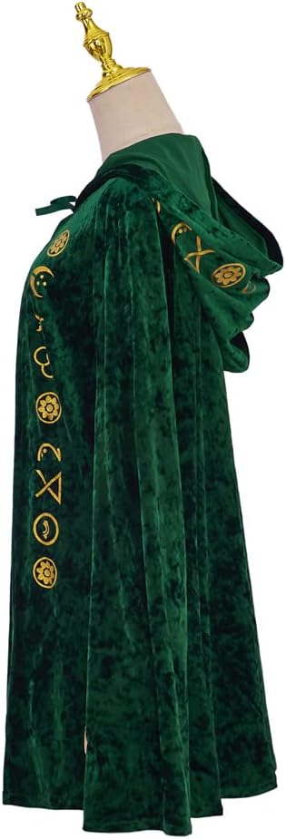 RocailleCos Winifred Sanderson Halloween Costume Cloak Green Velvet Robe
