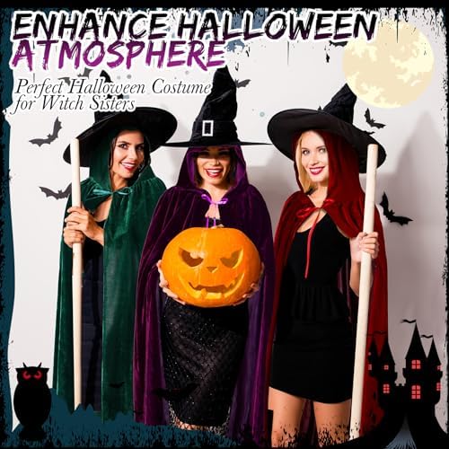 3-Piece Halloween Witch Sisters Robes for Women
