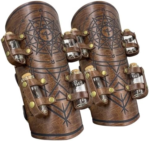 Medieval Alchemist Fascinating Design Embossed Bracers