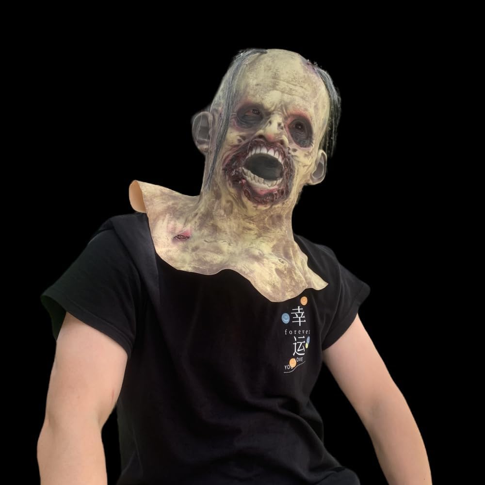 Soguer Creepy Zombie Head Toy Mask Latex Trick or Treat Adult Costume