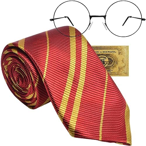 Halloween Wizard Tie Classical Tie with Glasses Costume Set