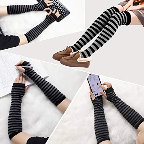 Stylish Striped Leg Warmer Set for Women