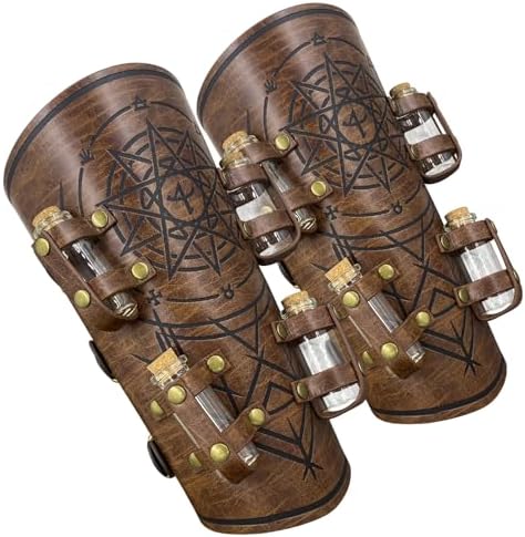 Medieval Alchemist Fascinating Design Embossed Bracers