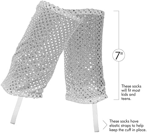 Skeleteen Sparkling Silver Sequin Socks