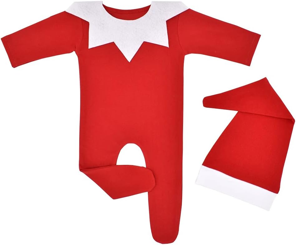 Newborn Photography Props Outfits Christmas Hat Leggings for Baby